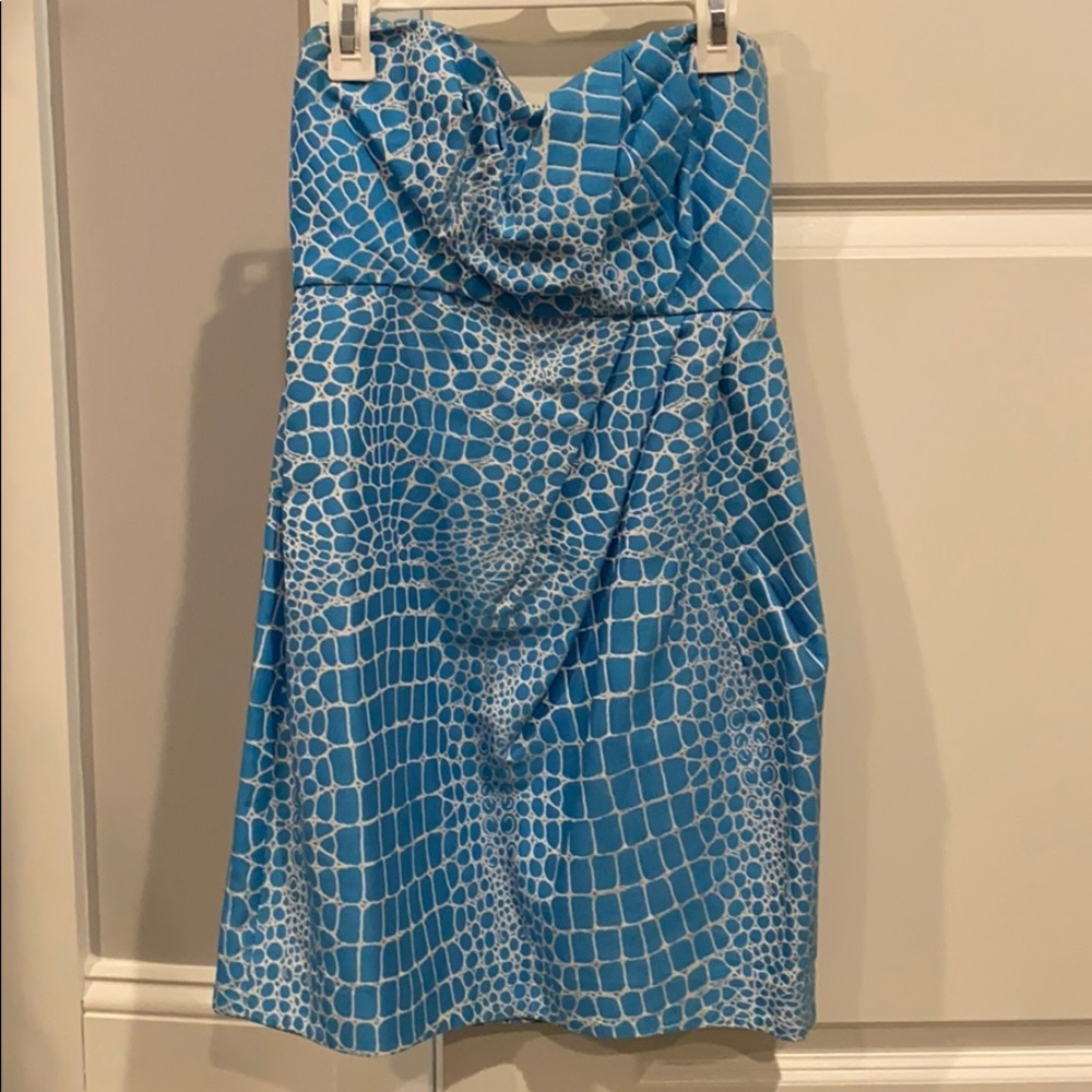 Strapless jacquard dress